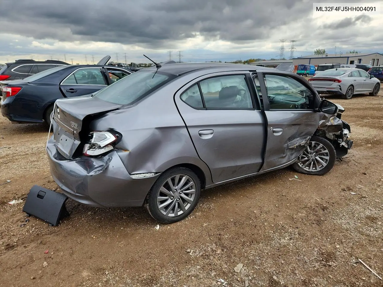 2017 MITSUBISHI MIRAGE VIN ML32F4FJ5HH004091 — фото 3