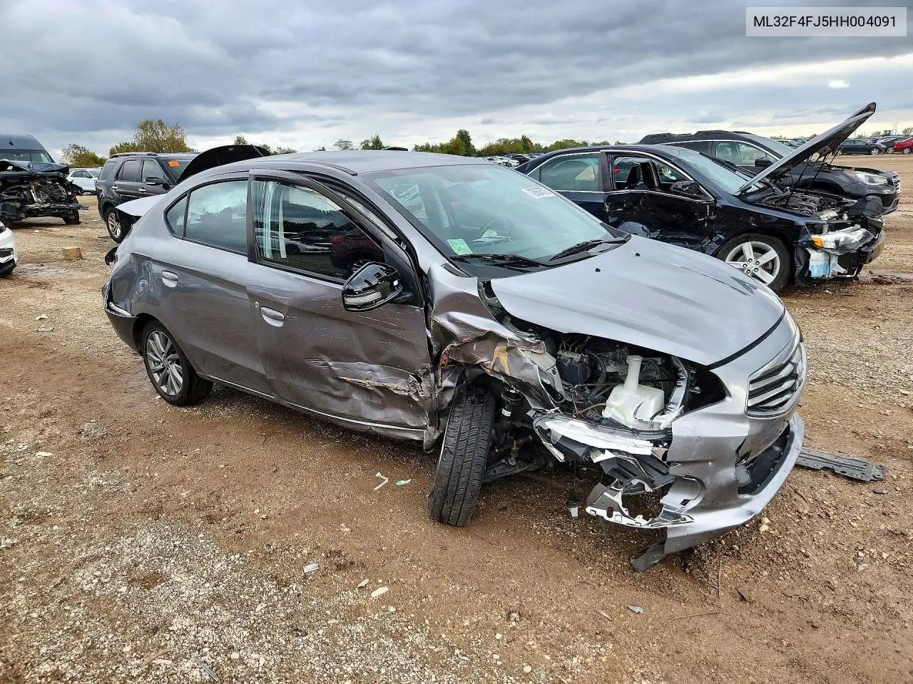 2017 MITSUBISHI MIRAGE VIN ML32F4FJ5HH004091 — фото 4