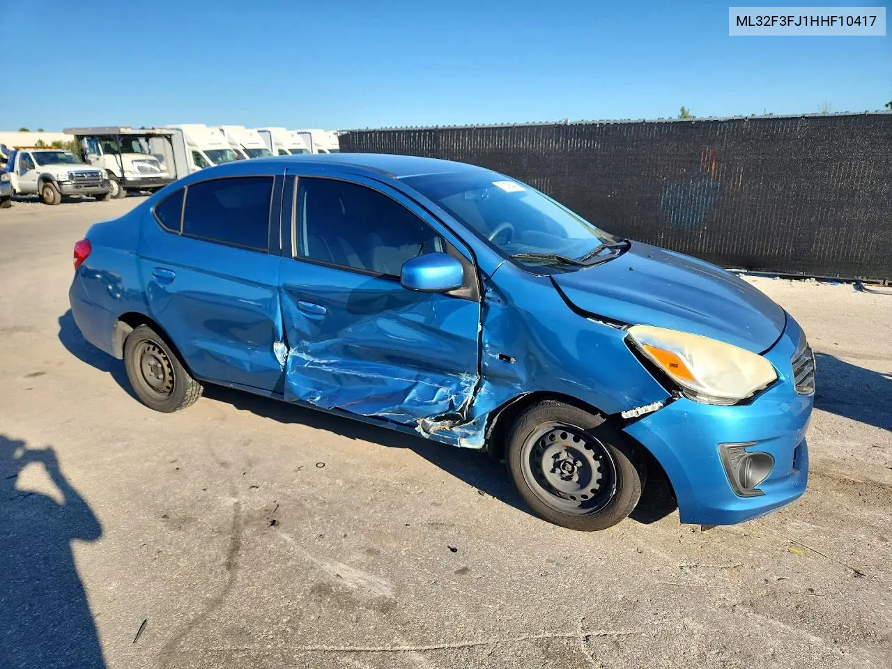 2017 MITSUBISHI MIRAGE VIN ML32F3FJ1HHF10417 — фото 4