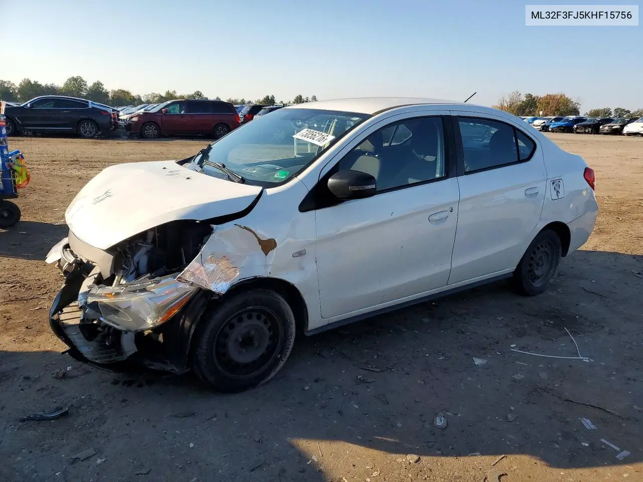 MITSUBISHI MIRAGE 2019, VIN ML32F3FJ5KHF15756