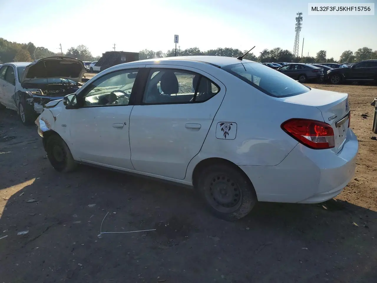 2019 MITSUBISHI MIRAGE VIN ML32F3FJ5KHF15756 — фото 2