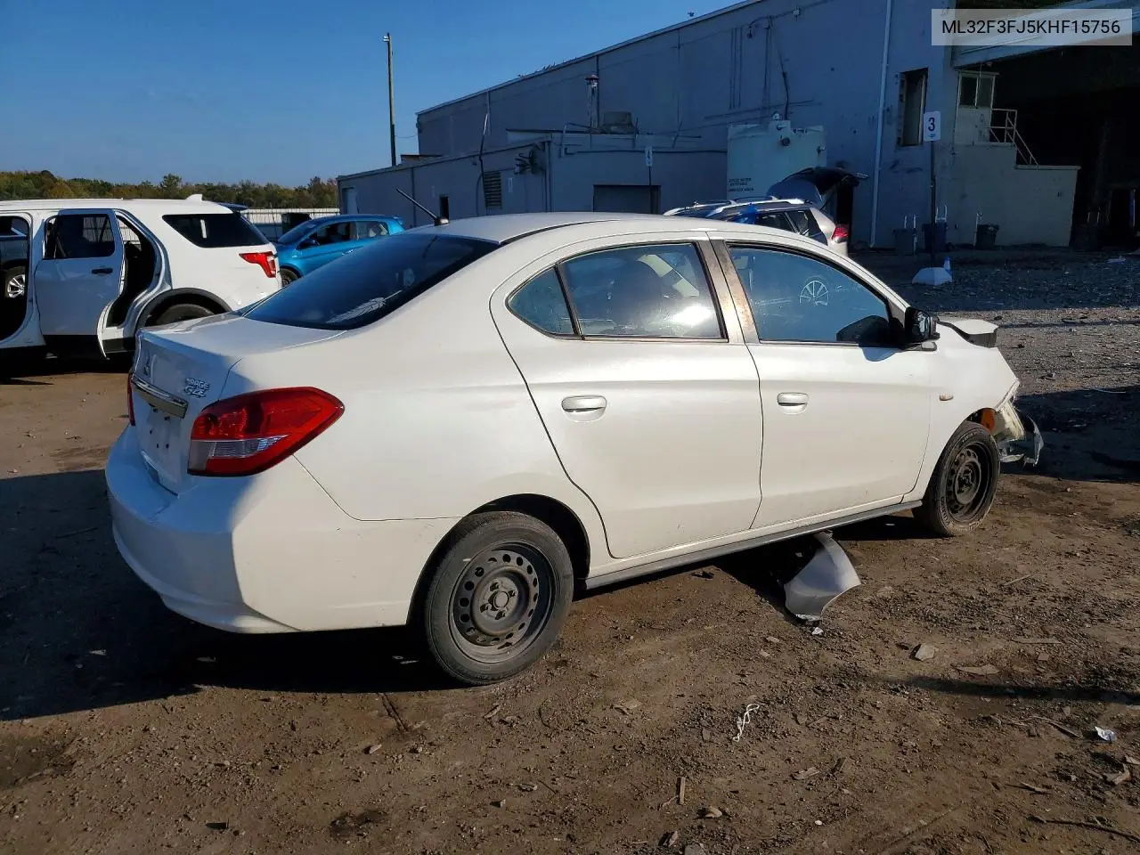 2019 MITSUBISHI MIRAGE VIN ML32F3FJ5KHF15756 — фото 3