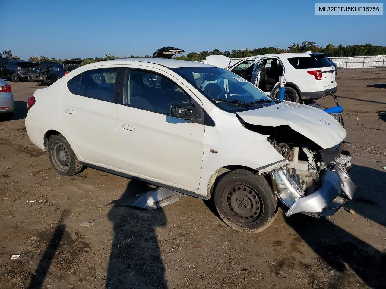 2019 MITSUBISHI MIRAGE VIN ML32F3FJ5KHF15756 — фото 4