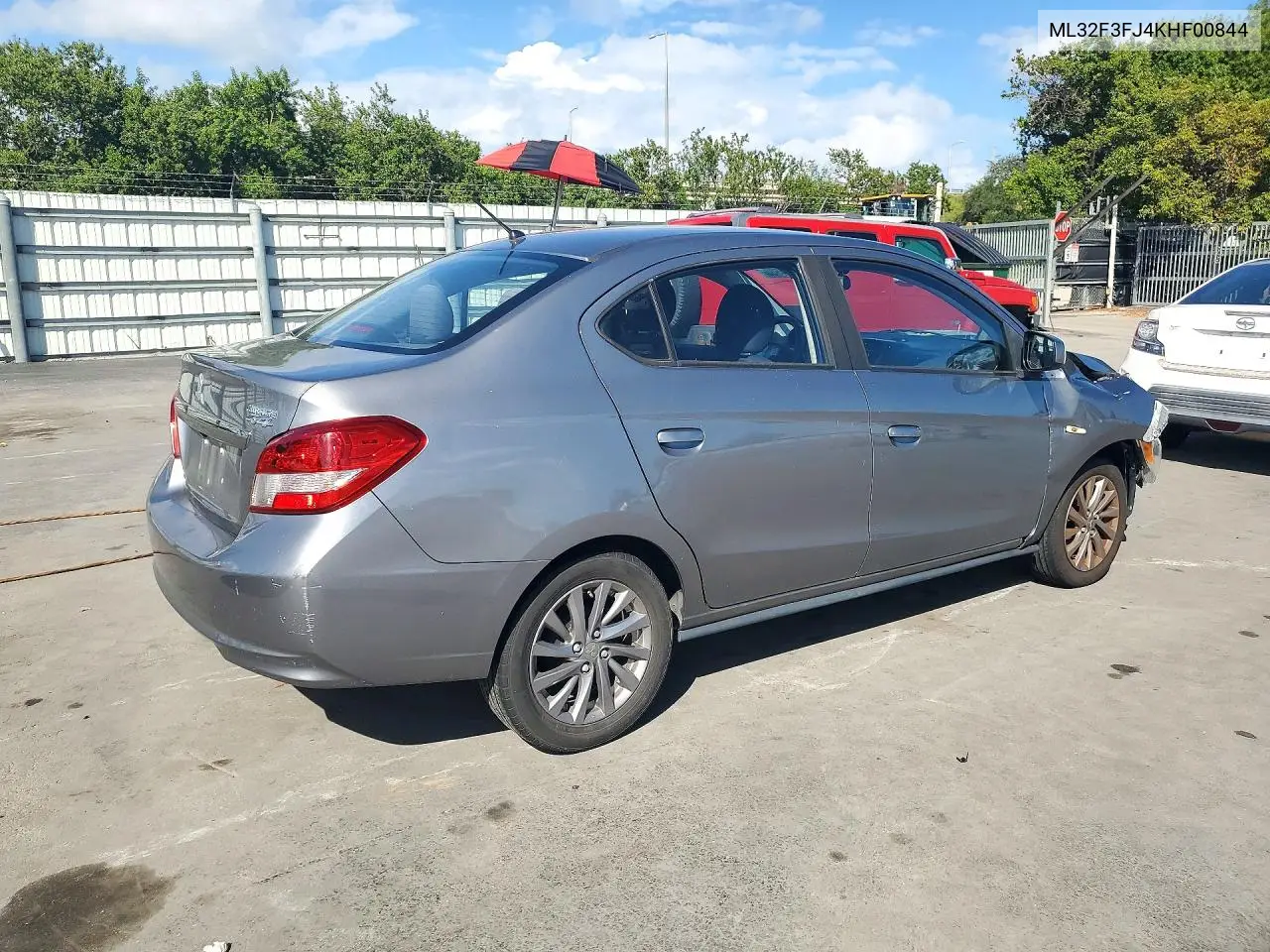2019 MITSUBISHI MIRAGE VIN ML32F3FJ4KHF00844 — фото 3