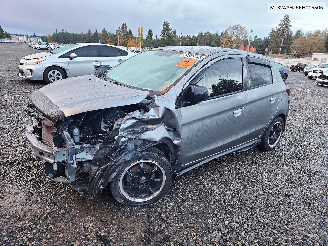MITSUBISHI MIRAGE 2019, VIN ML32A3HJ6KH005506