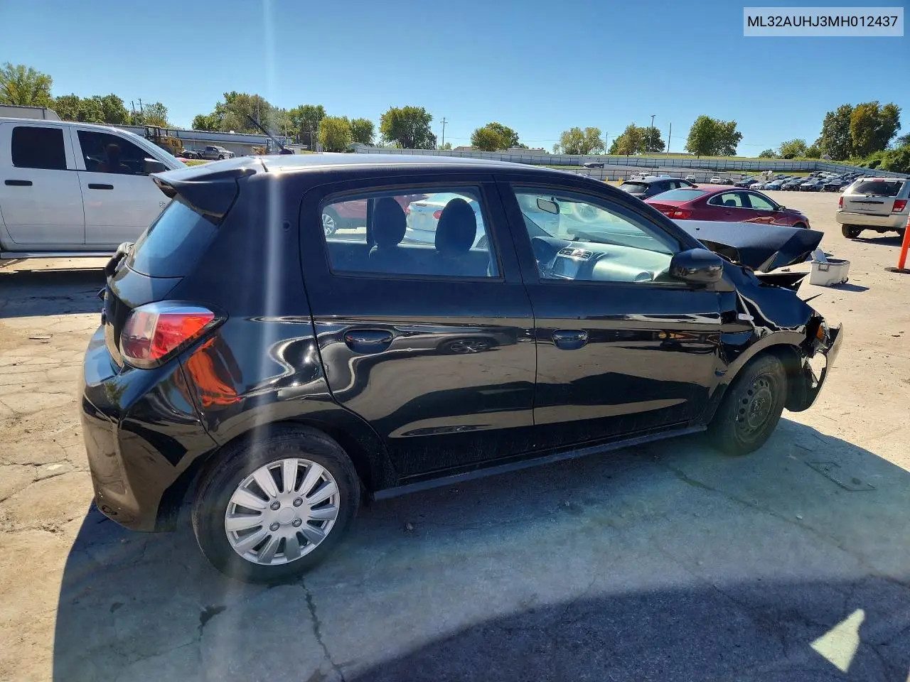 2021 MITSUBISHI MIRAGE VIN ML32AUHJ3MH012437 — фото 3