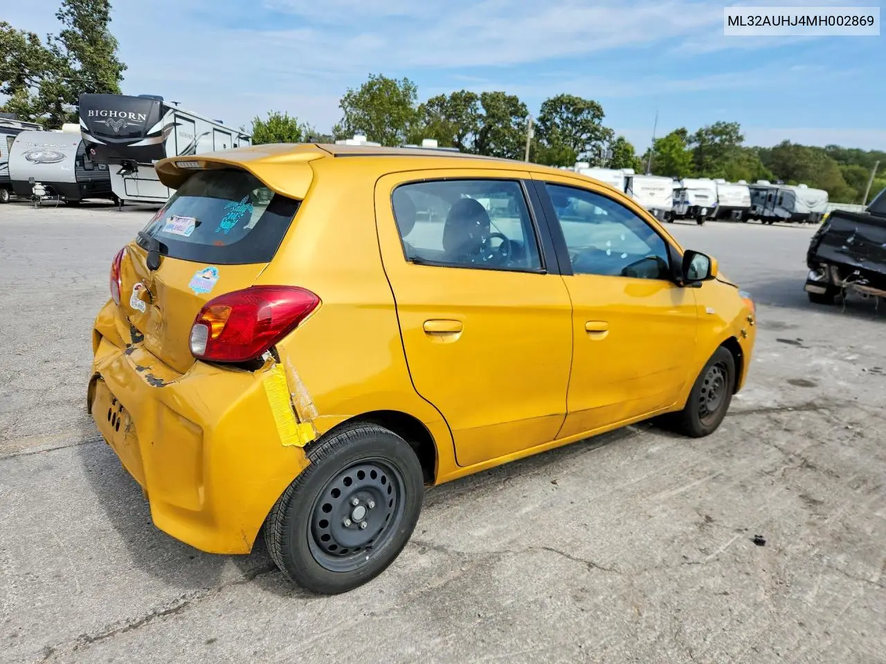 2021 MITSUBISHI MIRAGE VIN ML32AUHJ4MH002869 — фото 3