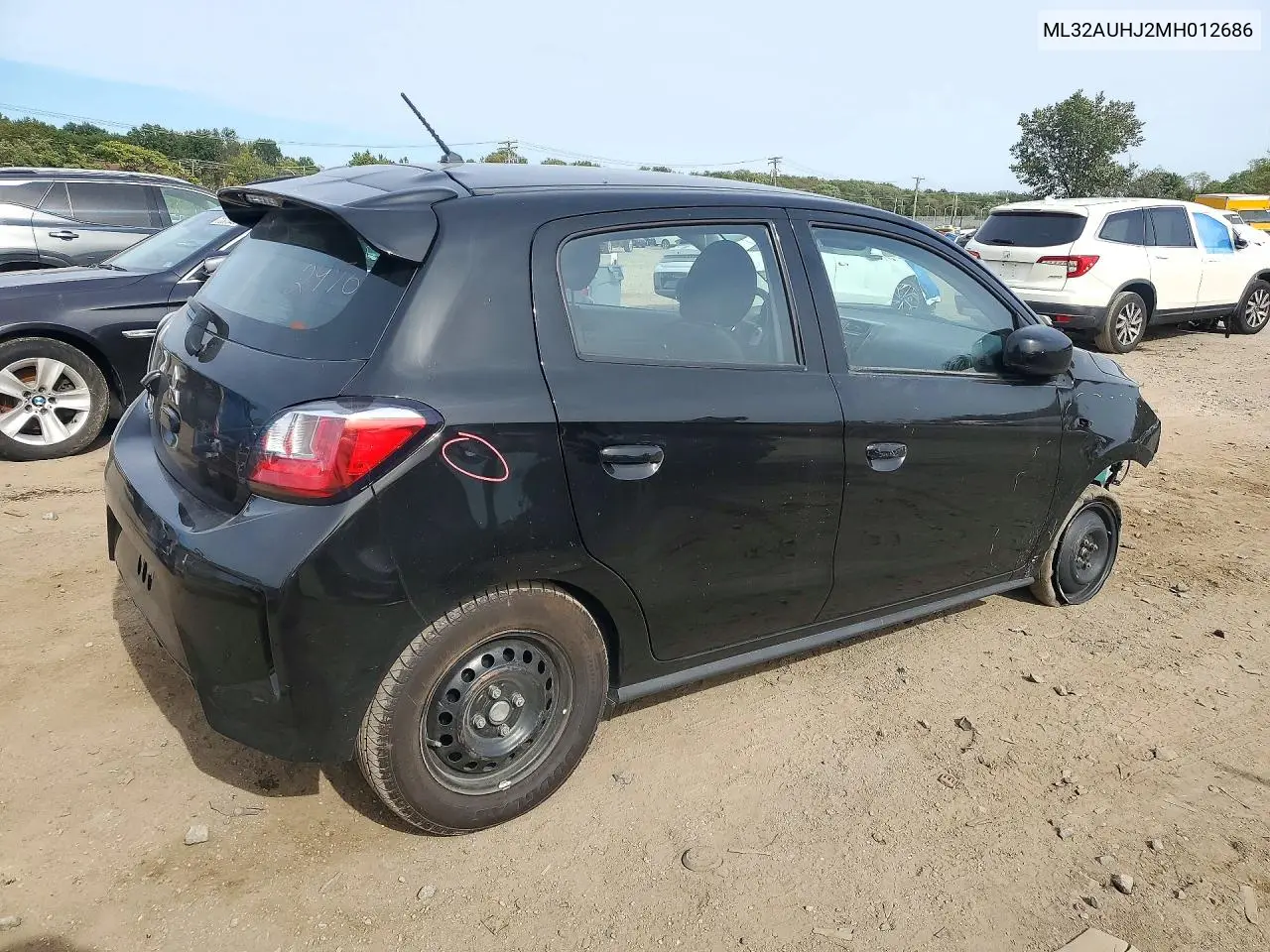 2021 MITSUBISHI MIRAGE VIN ML32AUHJ2MH012686 — фото 3