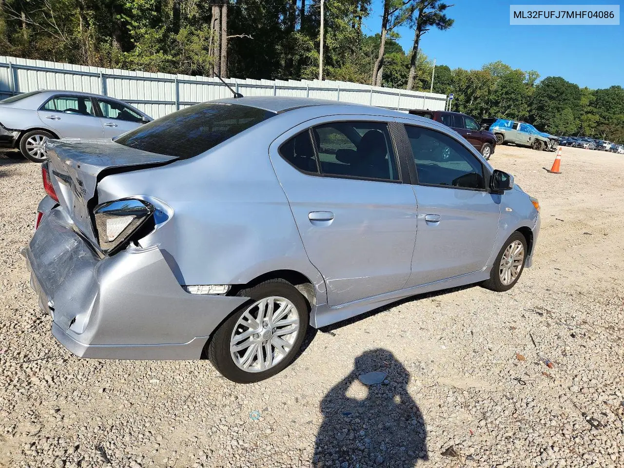 2021 MITSUBISHI MIRAGE VIN ML32FUFJ7MHF04086 — фото 3