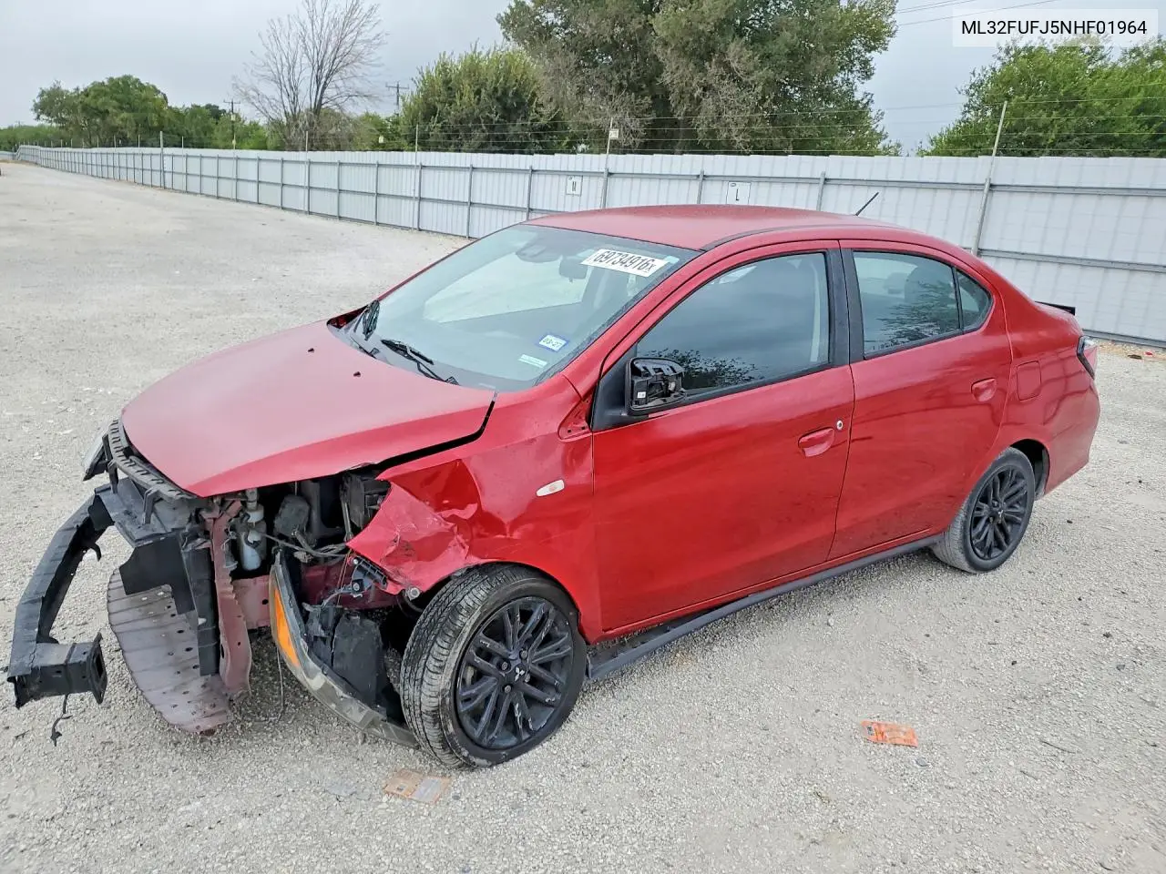 MITSUBISHI MIRAGE 2022, VIN ML32FUFJ5NHF01964