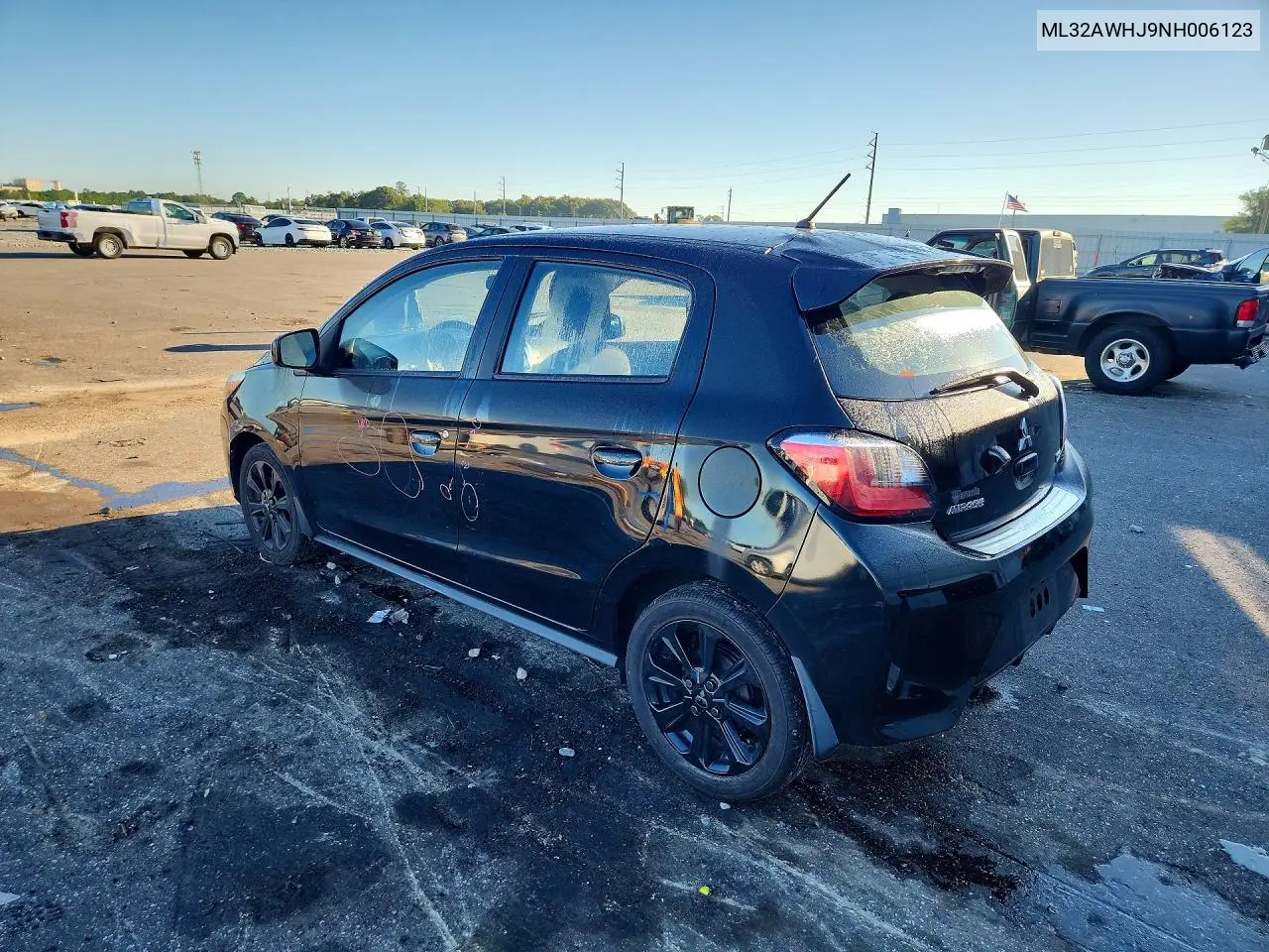 2022 MITSUBISHI MIRAGE VIN ML32AWHJ9NH006123 — фото 2