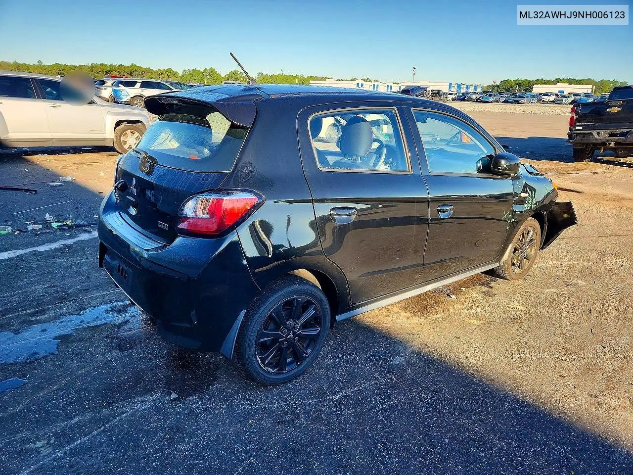 2022 MITSUBISHI MIRAGE VIN ML32AWHJ9NH006123 — фото 3