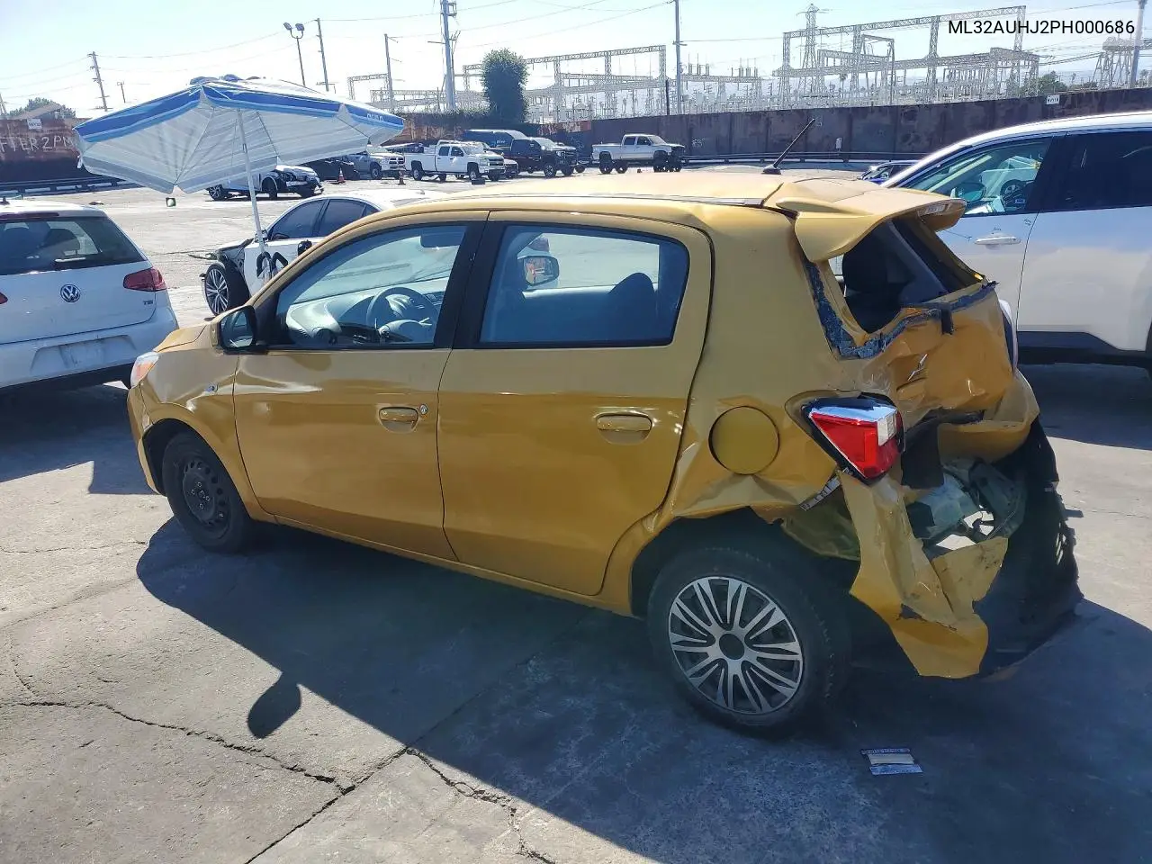 2023 MITSUBISHI MIRAGE VIN ML32AUHJ2PH000686 — фото 2