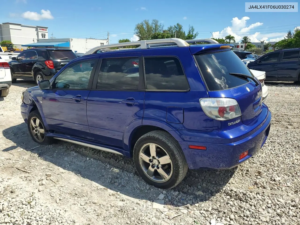 2006 MITSUBISHI OUTLANDER VIN JA4LX41F06U030274 — фото 2