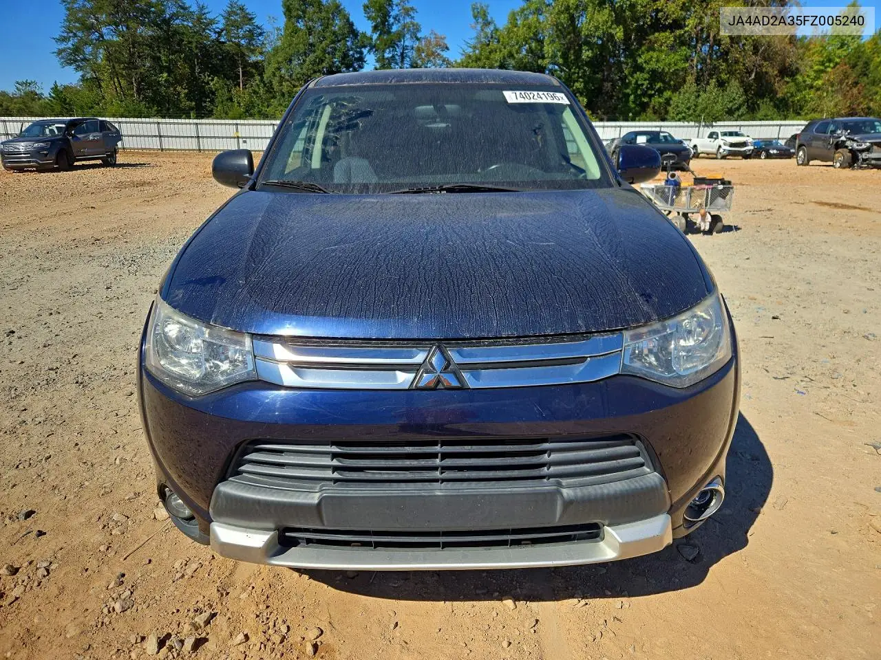2015 MITSUBISHI OUTLANDER VIN JA4AD2A35FZ005240 — фото 5