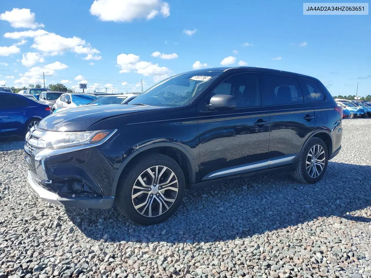 MITSUBISHI OUTLANDER 2017, VIN JA4AD2A34HZ063651