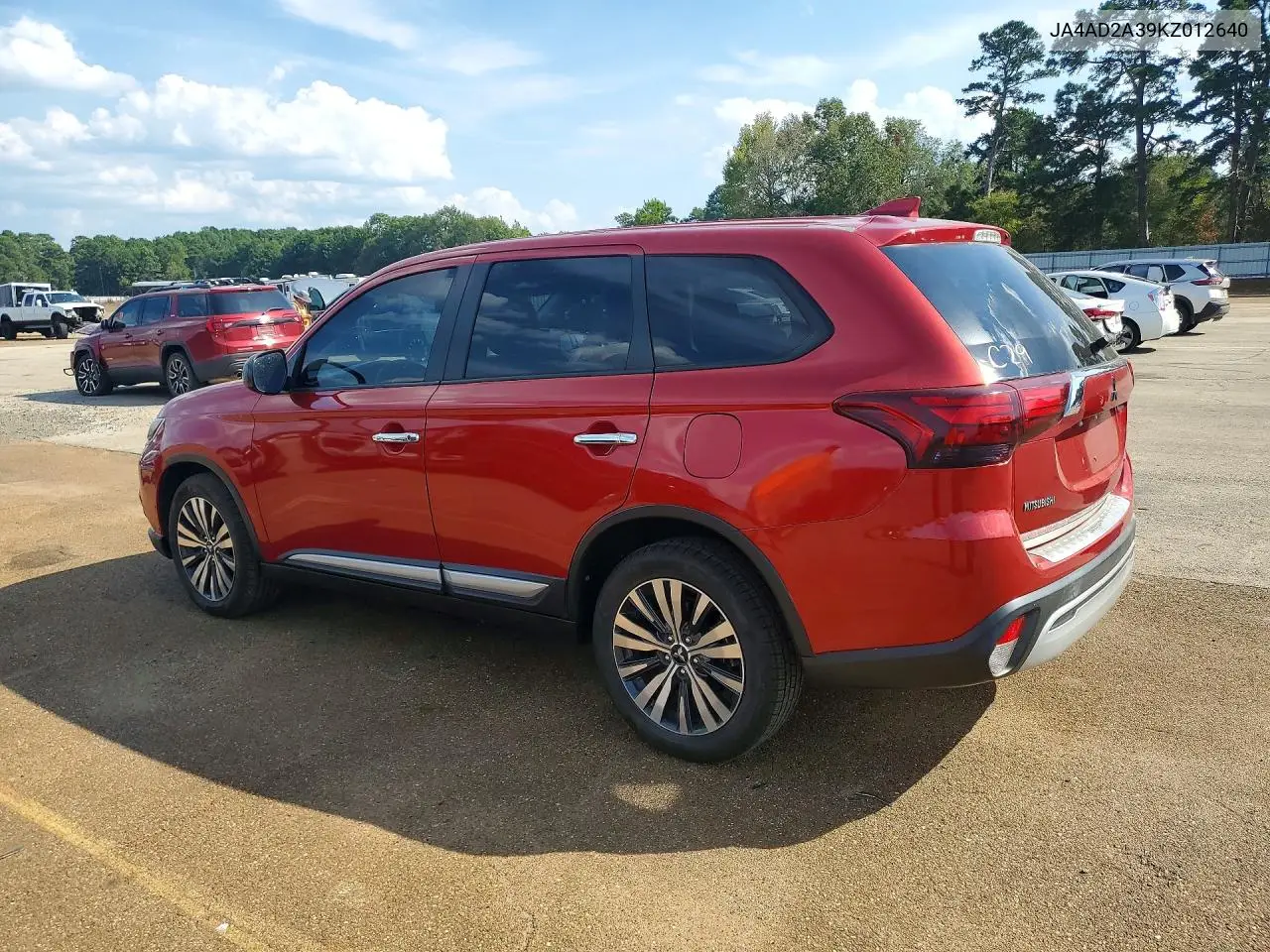2019 MITSUBISHI OUTLANDER VIN JA4AD2A39KZ012640 — фото 2