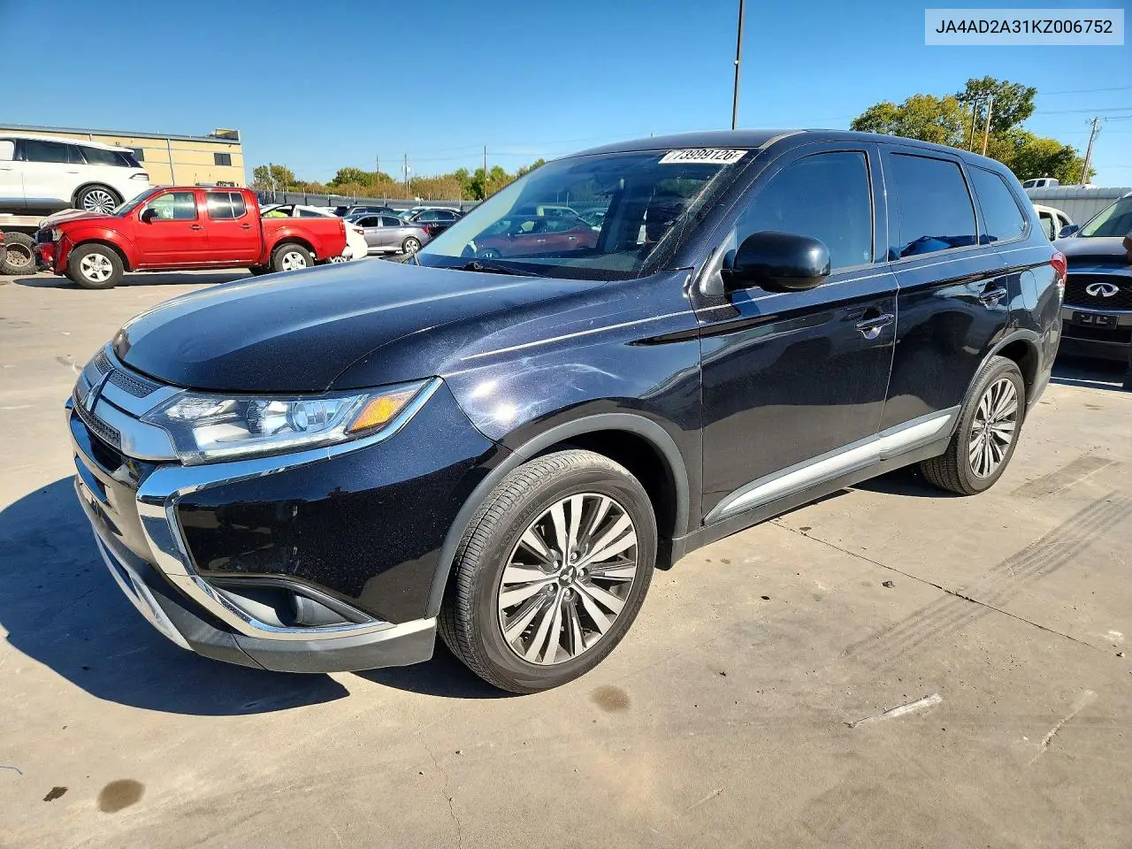 MITSUBISHI OUTLANDER 2019, VIN JA4AD2A31KZ006752