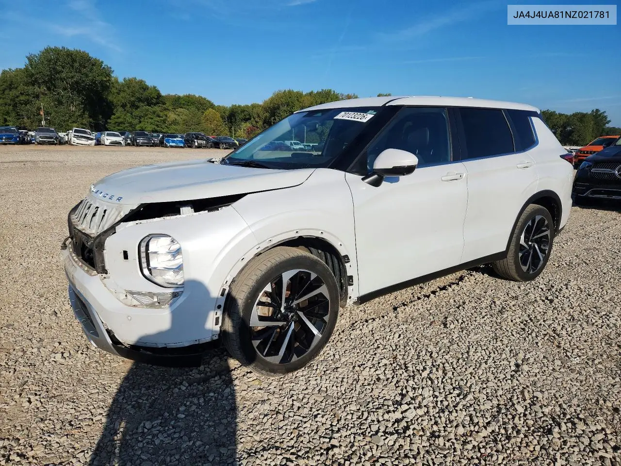 MITSUBISHI OUTLANDER 2022, VIN JA4J4UA81NZ021781