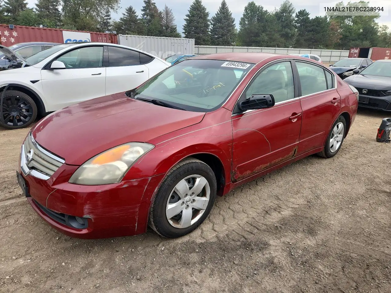NISSAN ALTIMA 2008, VIN 1N4AL21E78C238994