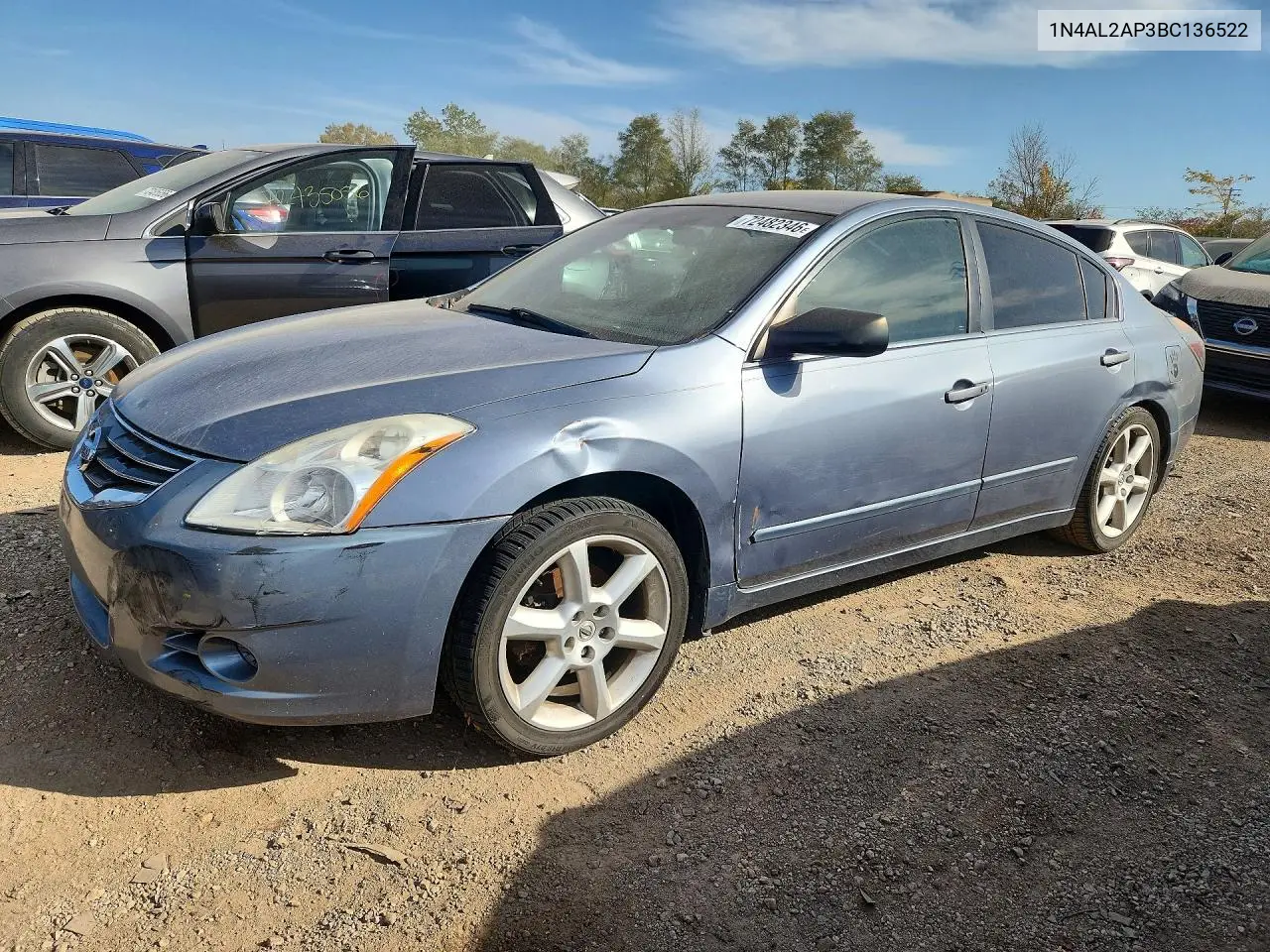 NISSAN ALTIMA 2011, VIN 1N4AL2AP3BC136522