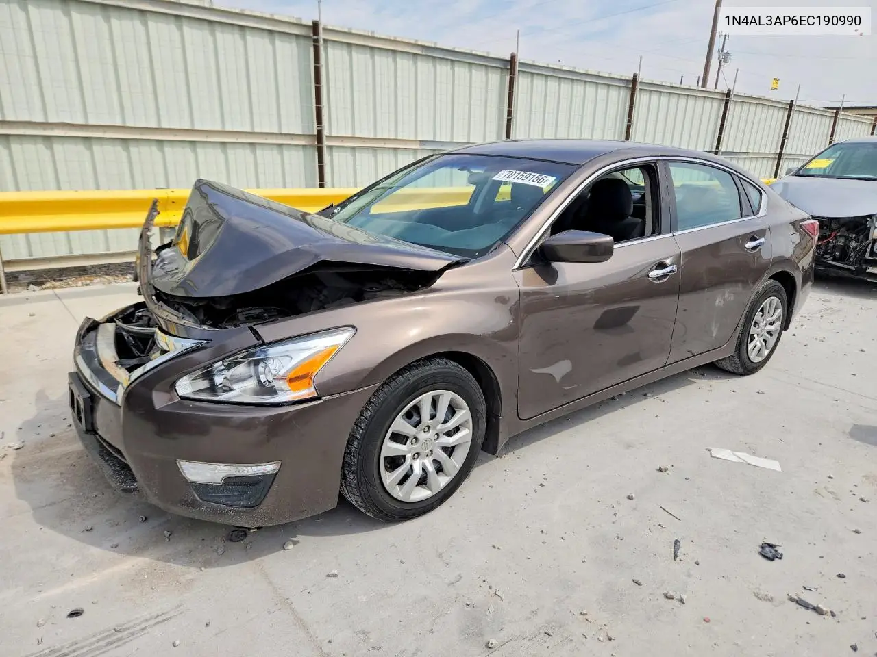 NISSAN ALTIMA 2014, VIN 1N4AL3AP6EC190990