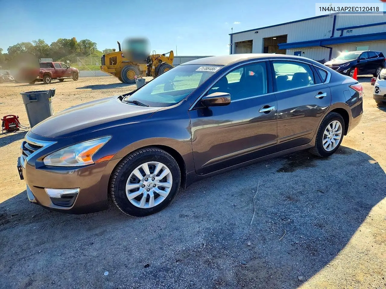 NISSAN ALTIMA 2014, VIN 1N4AL3AP2EC120418