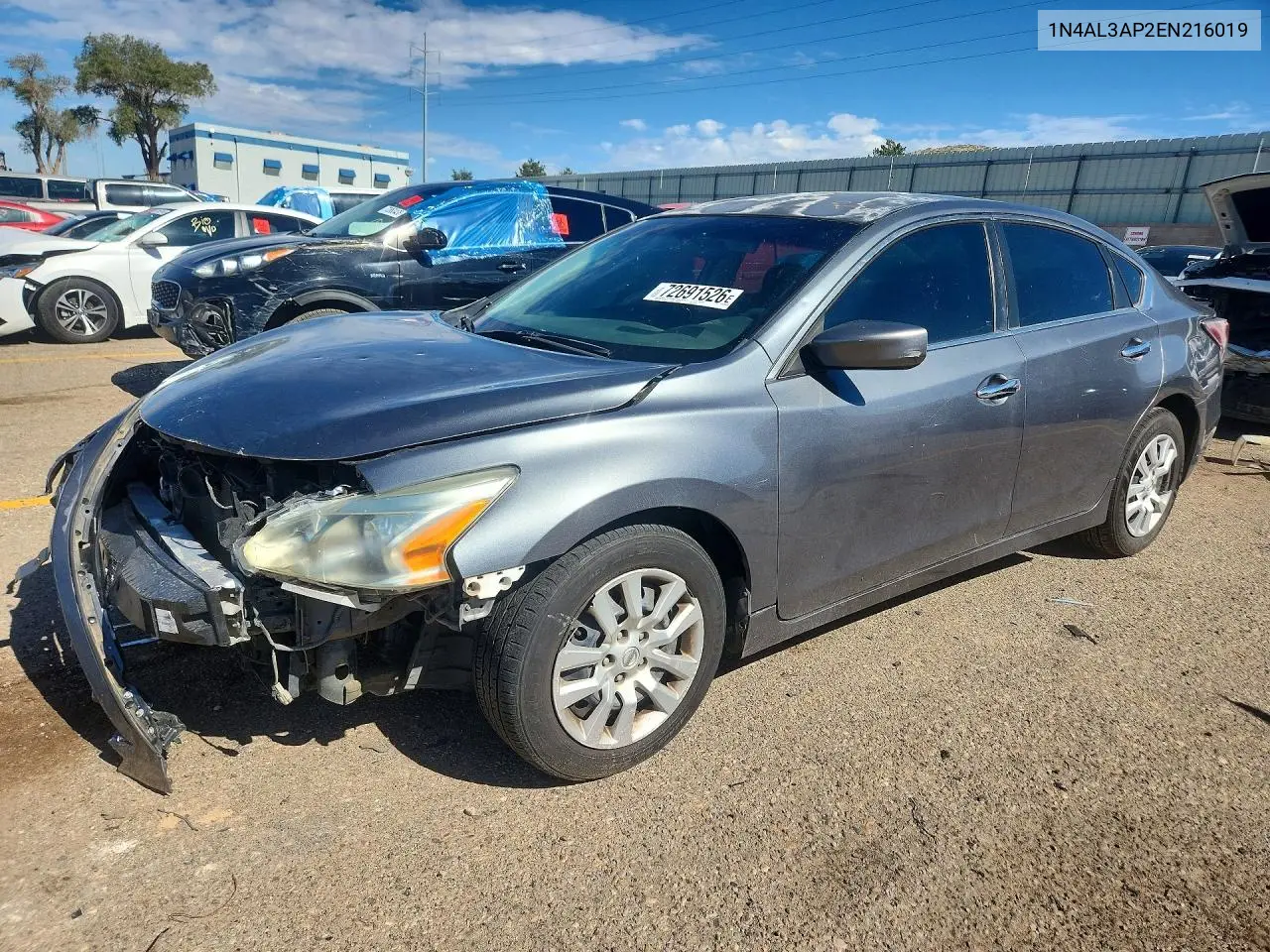 NISSAN ALTIMA 2014, VIN 1N4AL3AP2EN216019
