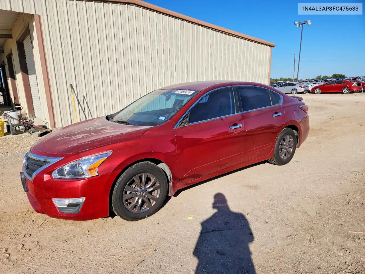 NISSAN ALTIMA 2015, VIN 1N4AL3AP3FC475633