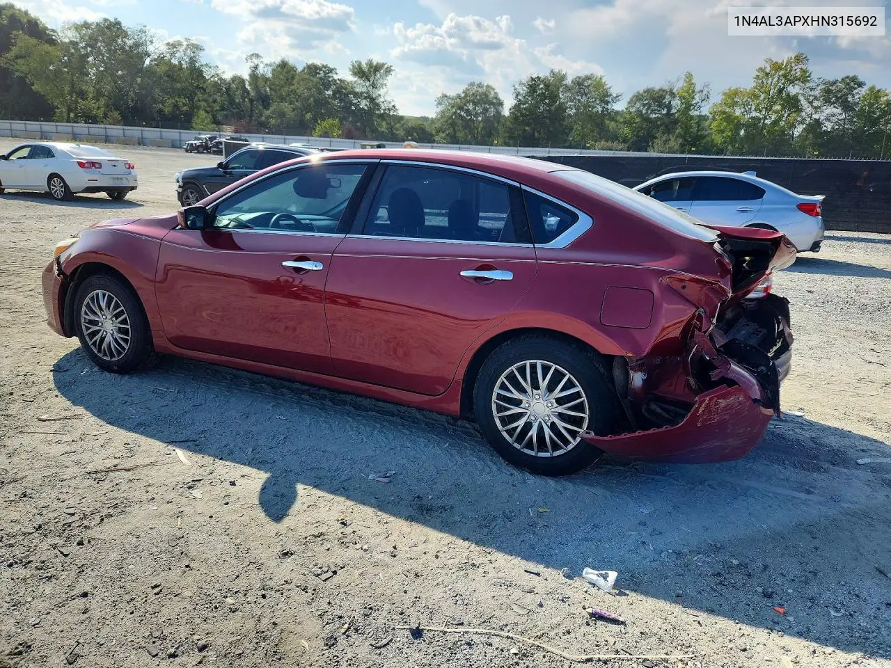 2017 NISSAN ALTIMA VIN 1N4AL3APXHN315692 — фото 2