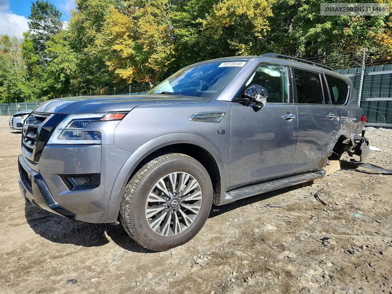NISSAN ARMADA 2022, VIN JN8AY2BB3N9811466