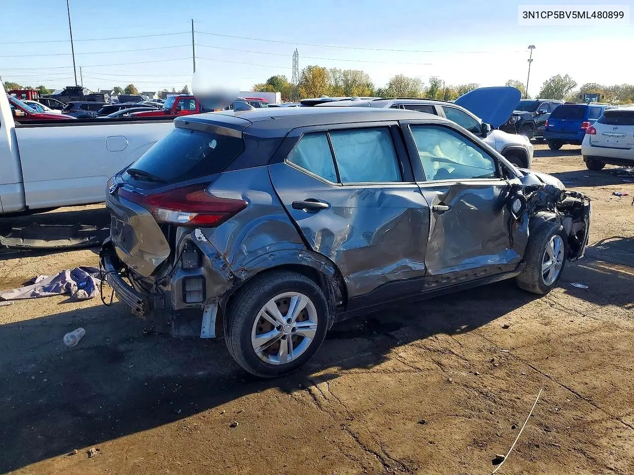 2021 NISSAN KICKS VIN 3N1CP5BV5ML480899 — фото 3