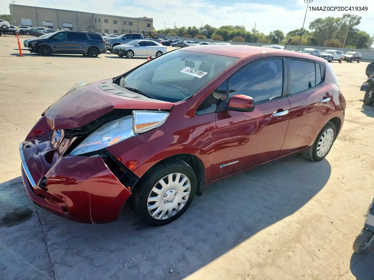 NISSAN LEAF 2013, VIN 1N4AZ0CP2DC419349