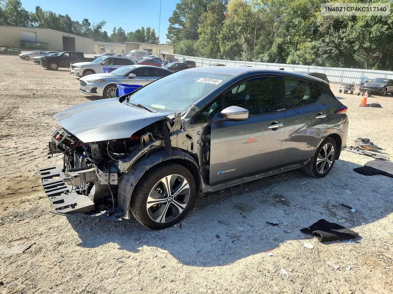 NISSAN LEAF 2019, VIN 1N4BZ1CP4KC317140