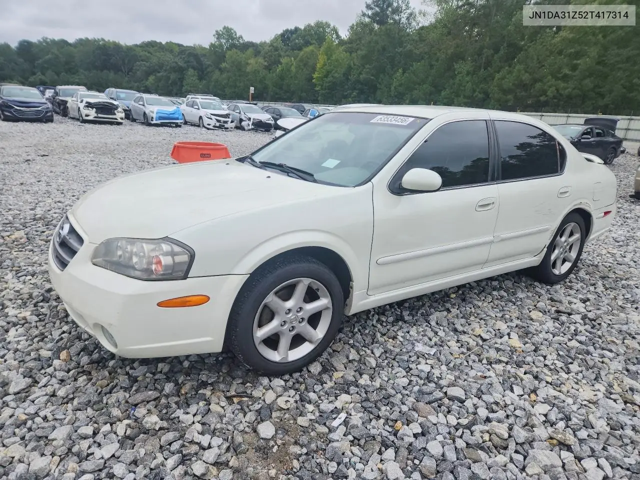 NISSAN MAXIMA 2002, VIN JN1DA31Z52T417314