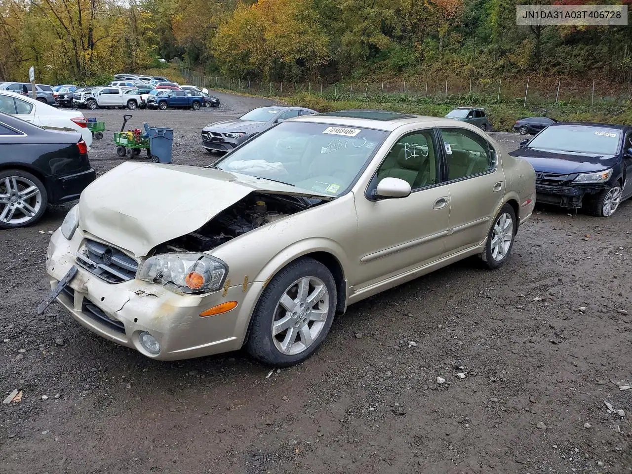 NISSAN MAXIMA 2003, VIN JN1DA31A03T406728