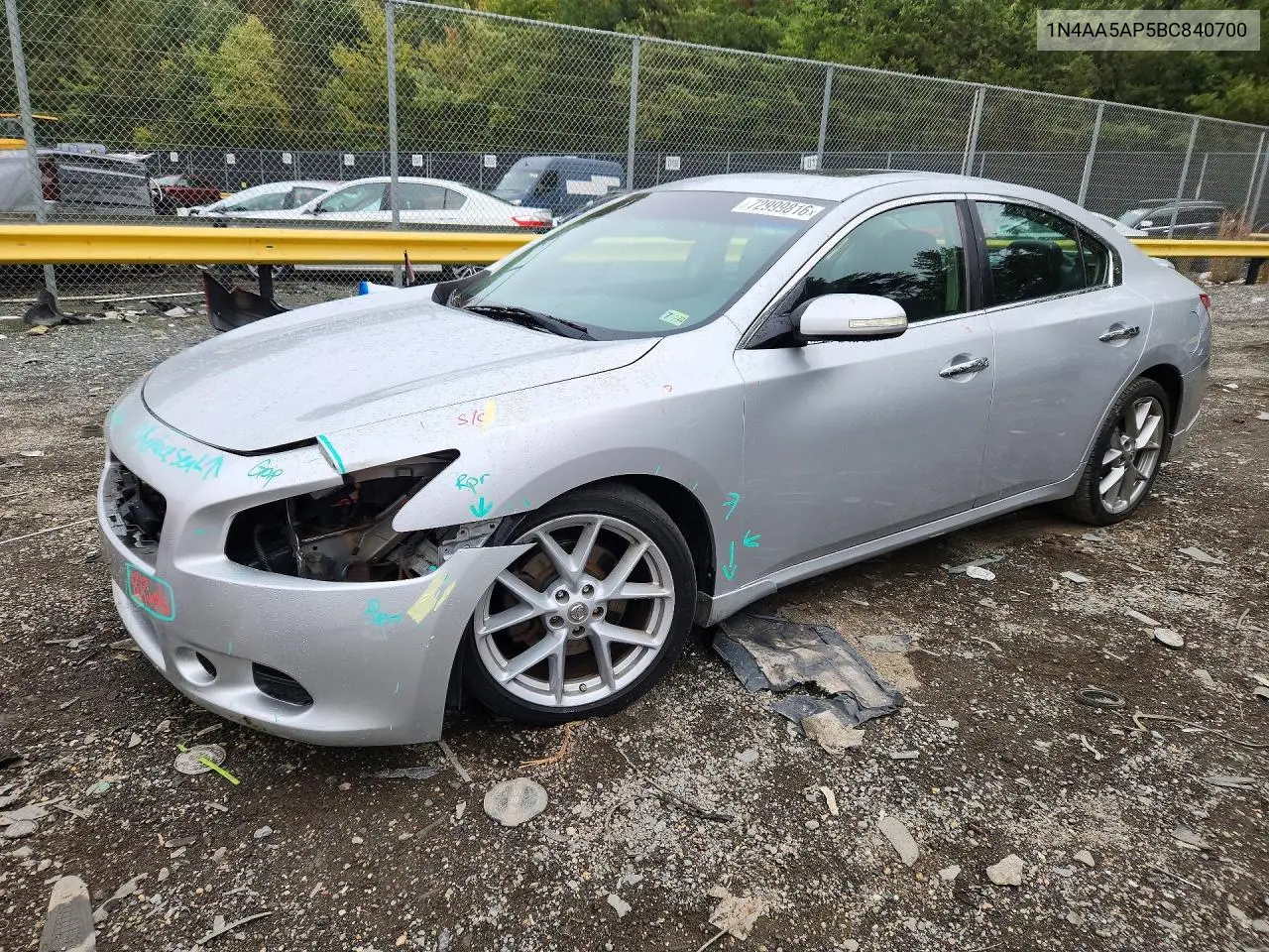 NISSAN MAXIMA 2011, VIN 1N4AA5AP5BC840700