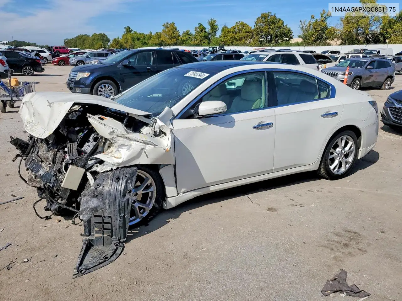 NISSAN MAXIMA 2012, VIN 1N4AA5APXCC851175