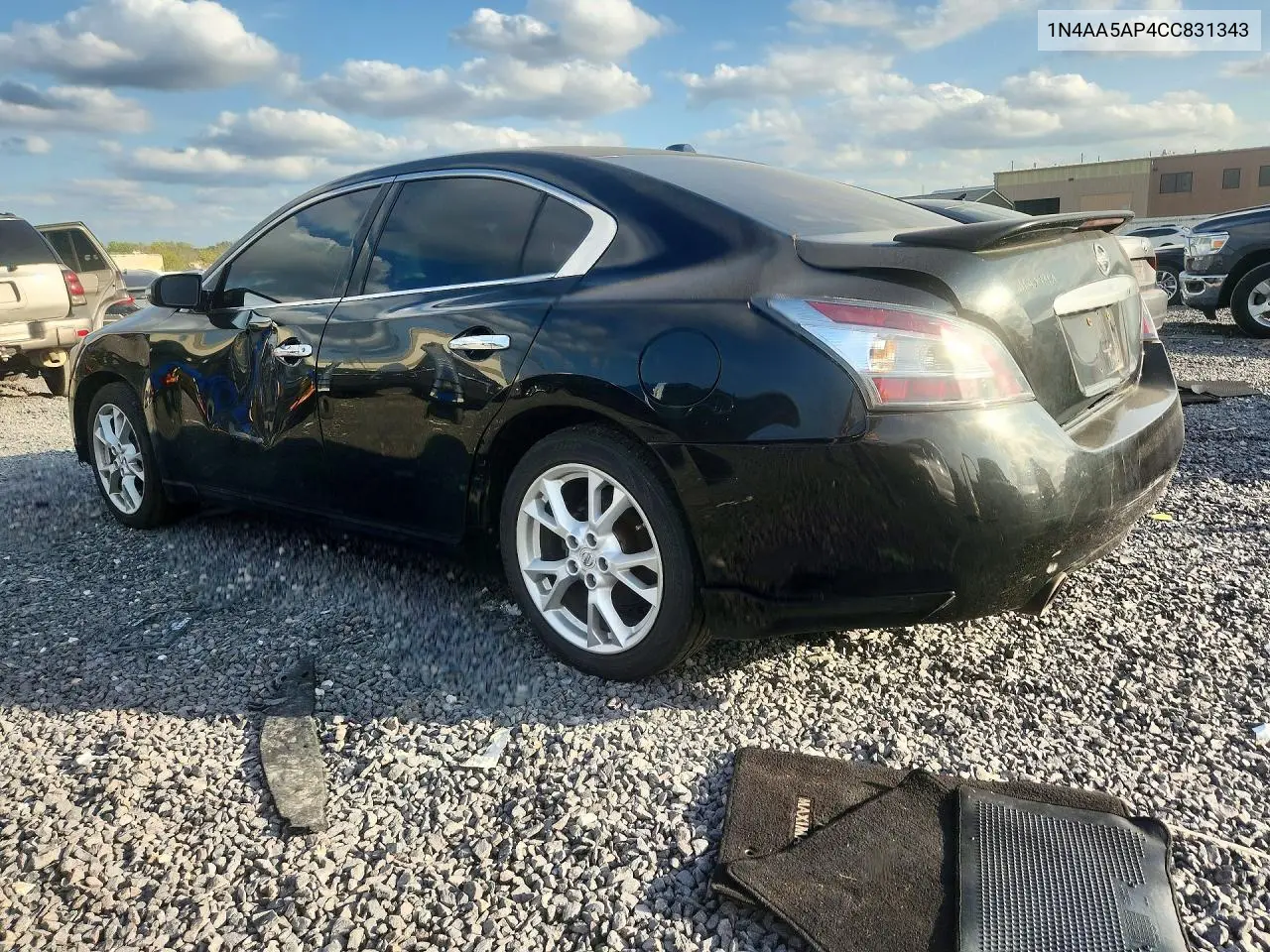 2012 NISSAN MAXIMA VIN 1N4AA5AP4CC831343 — фото 2