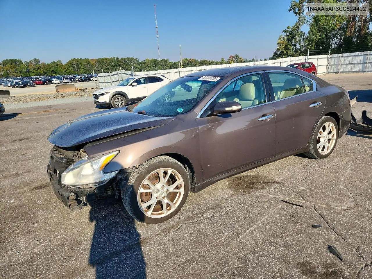 NISSAN MAXIMA 2012, VIN 1N4AA5AP3CC824402