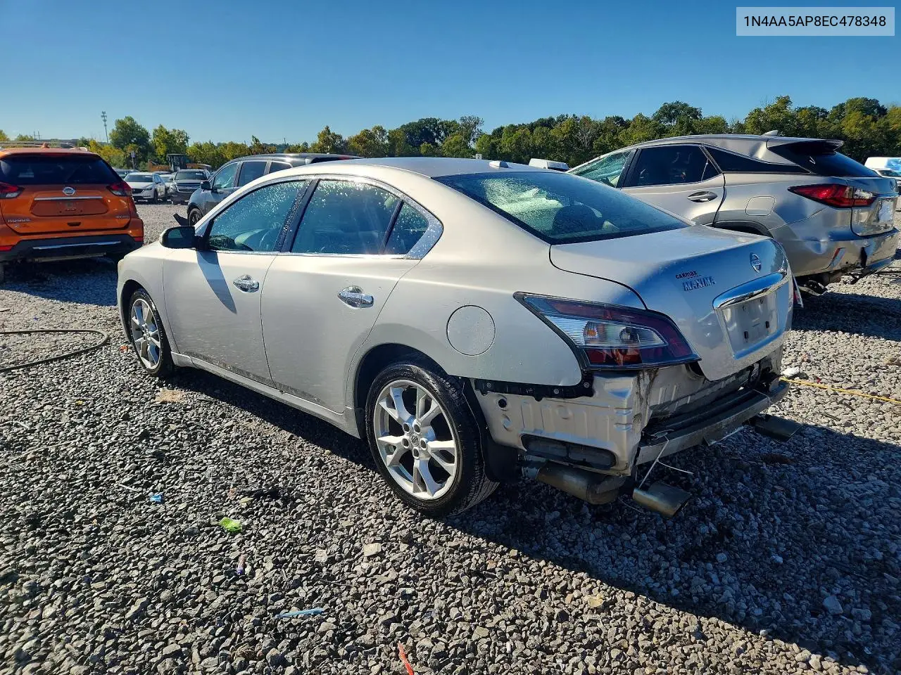 2014 NISSAN MAXIMA VIN 1N4AA5AP8EC478348 — фото 2