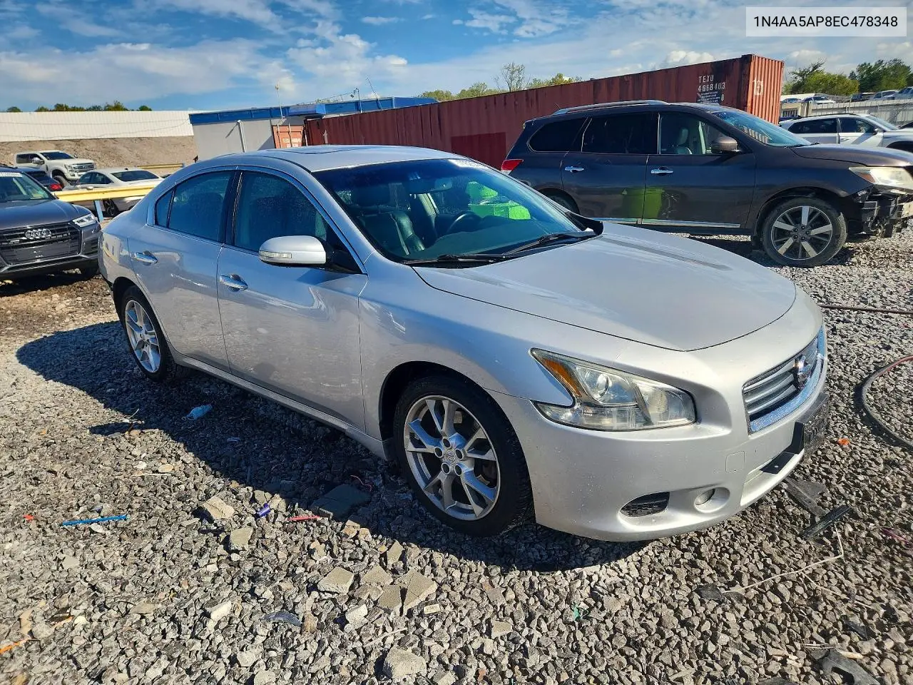 2014 NISSAN MAXIMA VIN 1N4AA5AP8EC478348 — фото 4