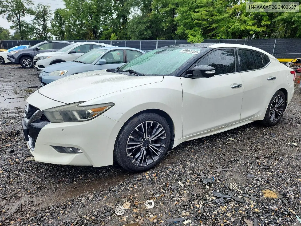 NISSAN MAXIMA 2016, VIN 1N4AA6AP2GC403637