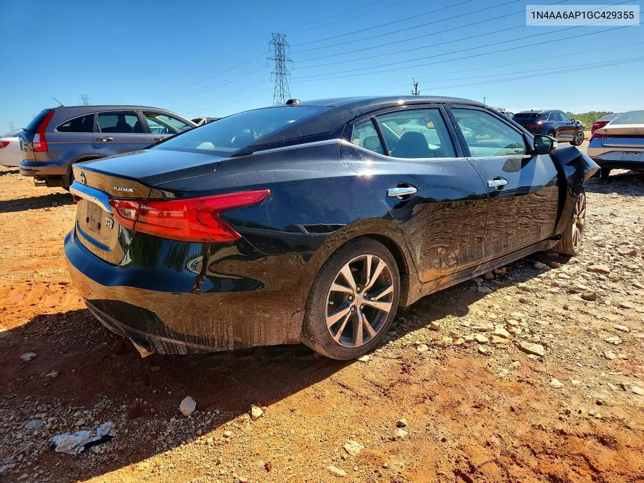 2016 NISSAN MAXIMA VIN 1N4AA6AP1GC429355 — фото 3