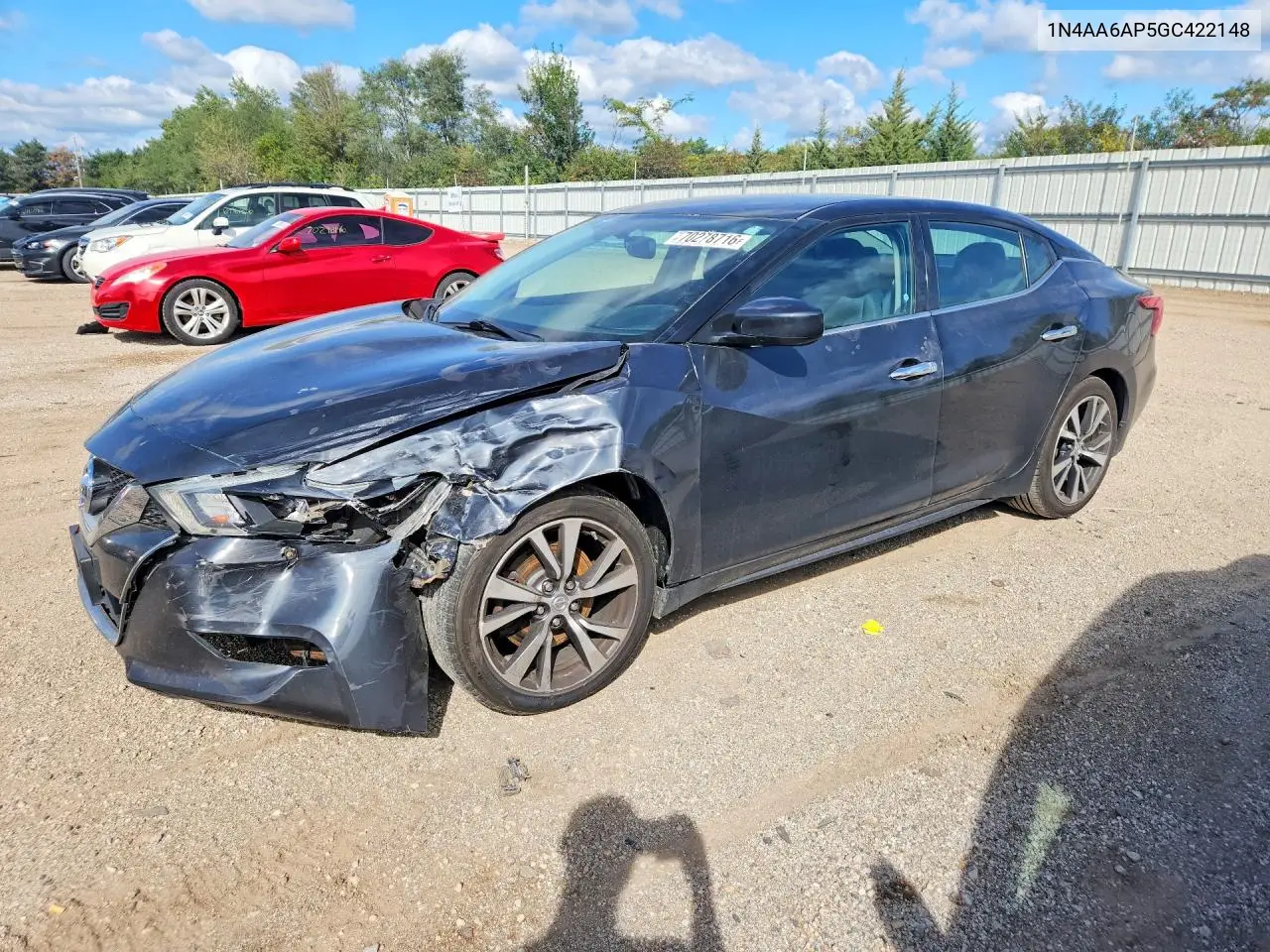 NISSAN MAXIMA 2016, VIN 1N4AA6AP5GC422148