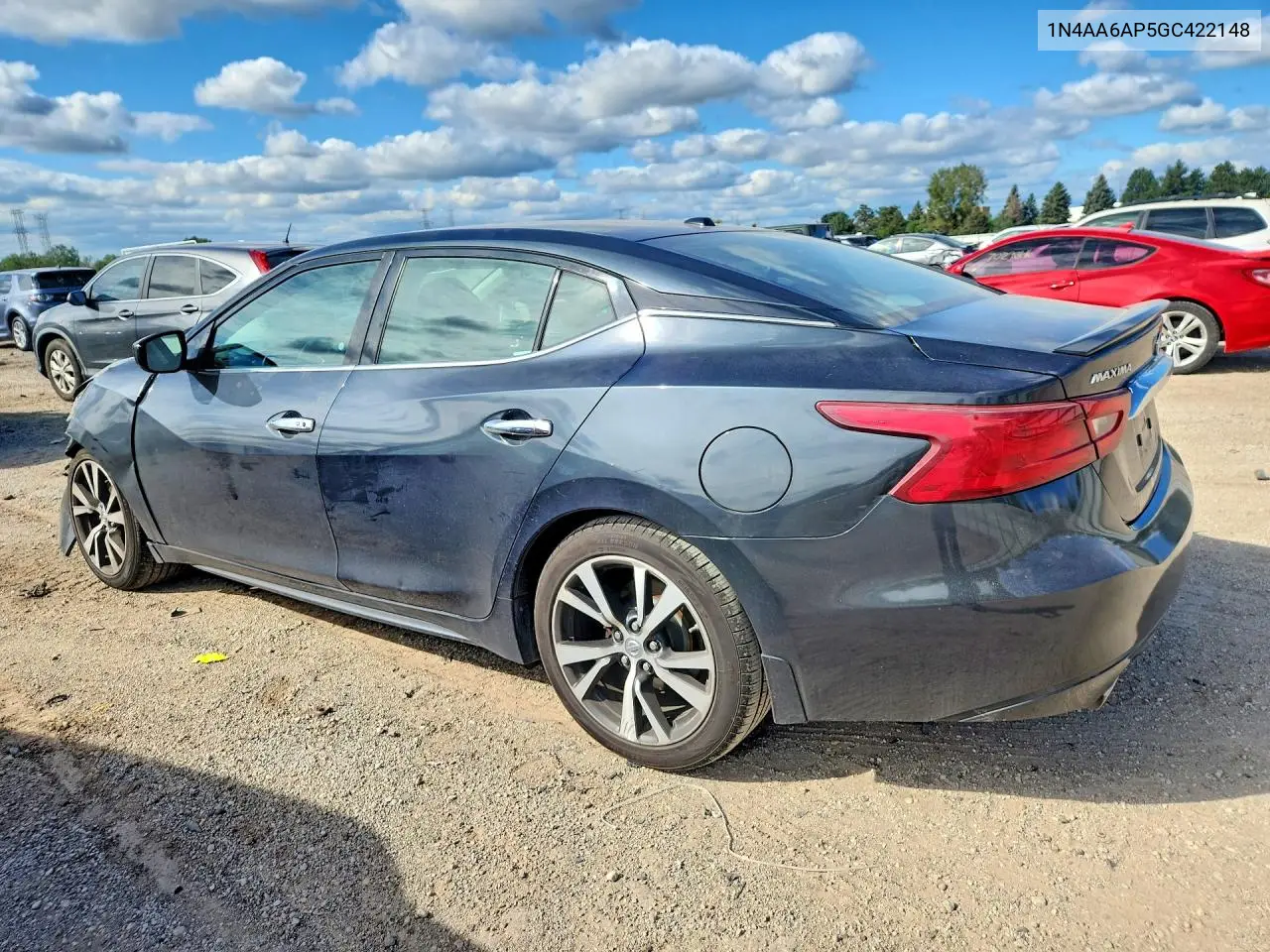 2016 NISSAN MAXIMA VIN 1N4AA6AP5GC422148 — фото 2