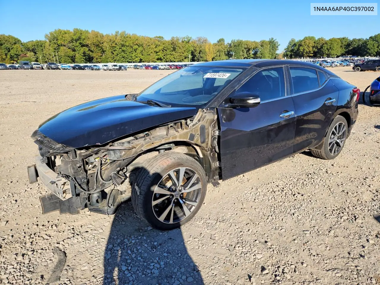 NISSAN MAXIMA 2016, VIN 1N4AA6AP4GC397002