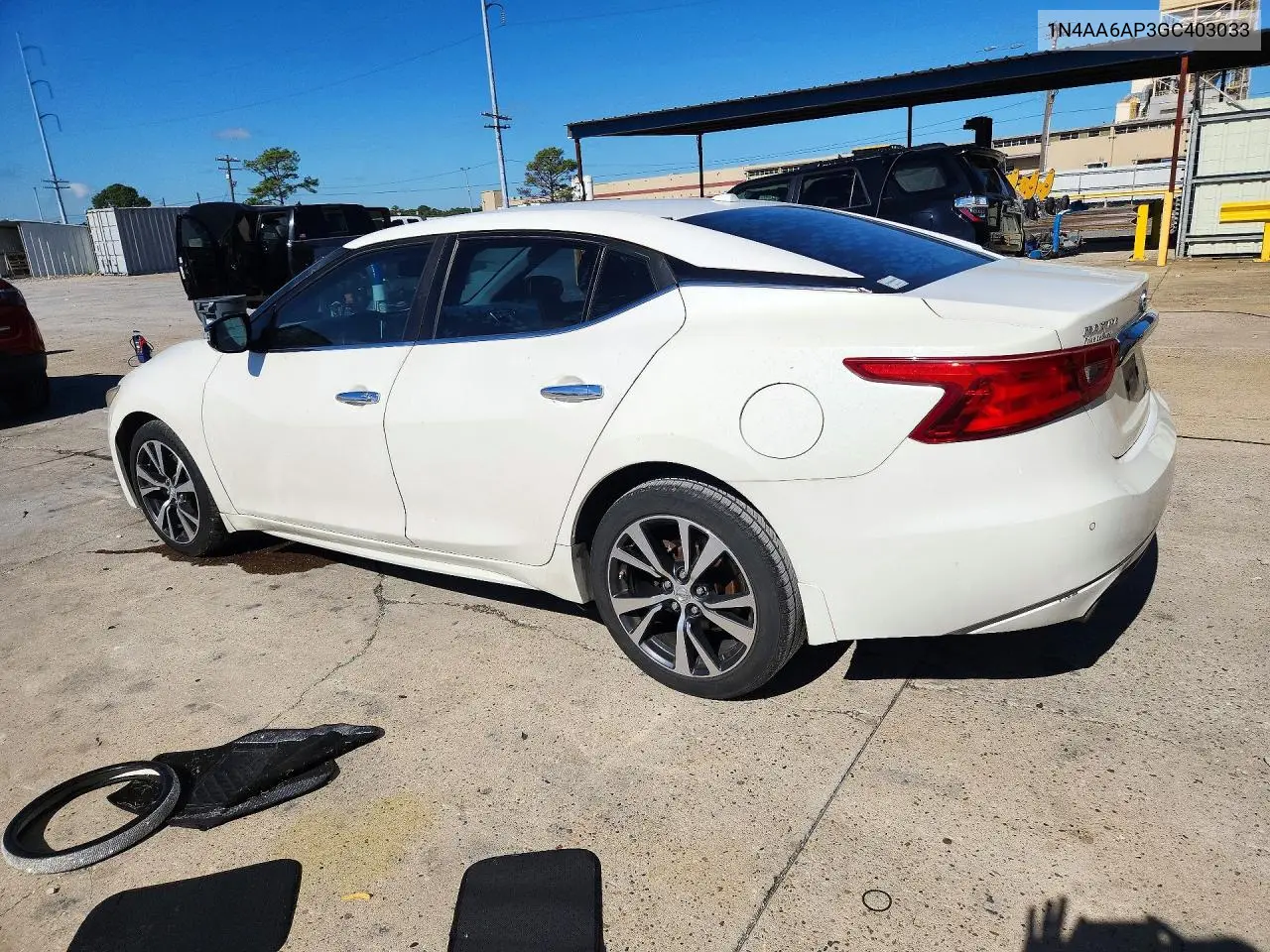 2016 NISSAN MAXIMA VIN 1N4AA6AP3GC403033 — фото 2