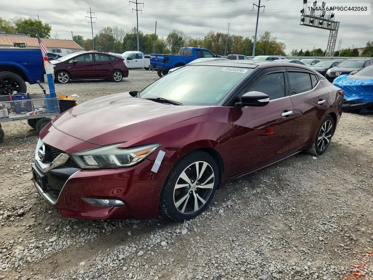NISSAN MAXIMA 2016, VIN 1N4AA6AP9GC442063