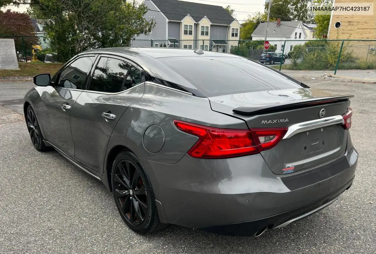 2017 NISSAN MAXIMA VIN 1N4AA6AP7HC423187 — фото 3